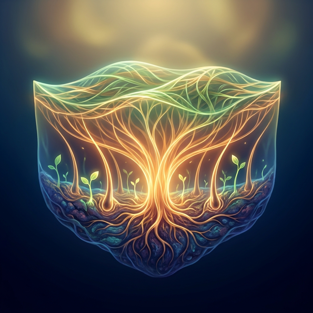 Illustration of dormant hair follicles reactivating, representing hair follicle reactivation treatment and scalp renewal Illustration of dormant hair follicles reactivating, representing hair follicle reactivation treatment and scalp renewal