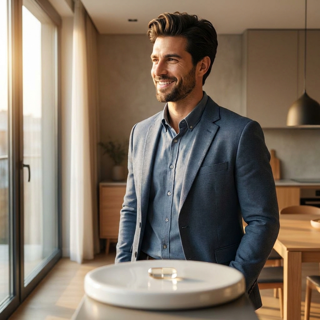 Confident man with healthy hair beside a daily oral hair loss medication capsule, representing oral hair loss medication 2026 options. Confident man with healthy hair beside a daily oral hair loss medication capsule, representing oral hair loss medication 2026 options.