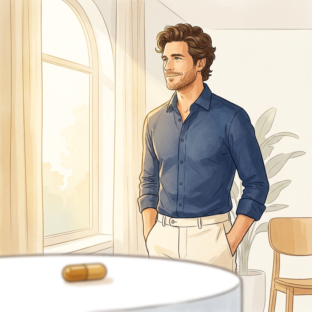 Confident man with healthy hair representing the benefits of switching from finasteride to dutasteride Confident man with healthy hair representing the benefits of switching from finasteride to dutasteride