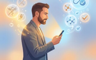 Illustration of a man discovering hair loss treatment myths debunked through science and evidence-based facts