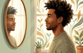 Man confidently examining new hair growth after treatment photos show real regrowth progress month by month