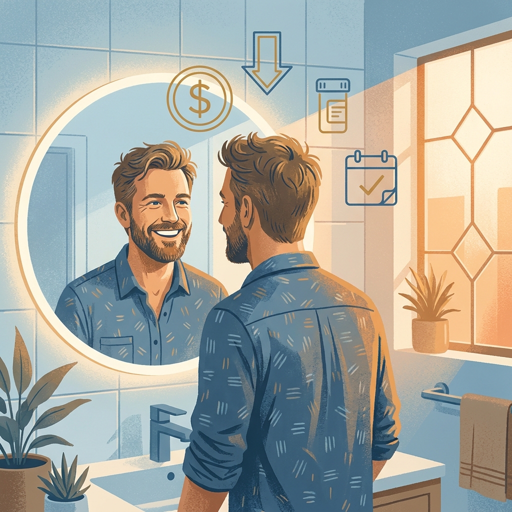 Confident man reviewing hair loss treatment costs, symbolizing how to save money on hair loss treatment in 2026. Confident man reviewing hair loss treatment costs, symbolizing how to save money on hair loss treatment in 2026.