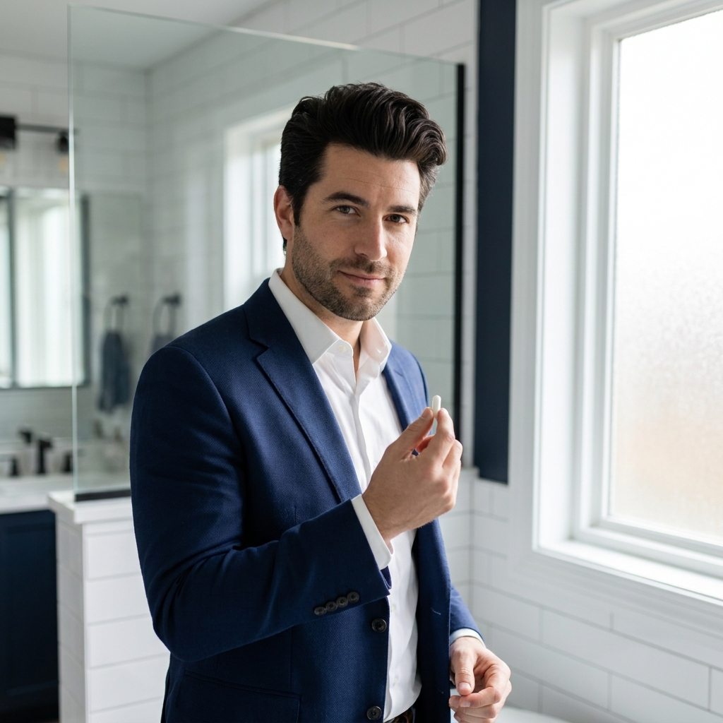 Confident man reviewing men’s hair loss treatment options in 2026 with a modern, science-backed approach Confident man reviewing men's hair loss treatment options in 2026 with a modern, science-backed approach
