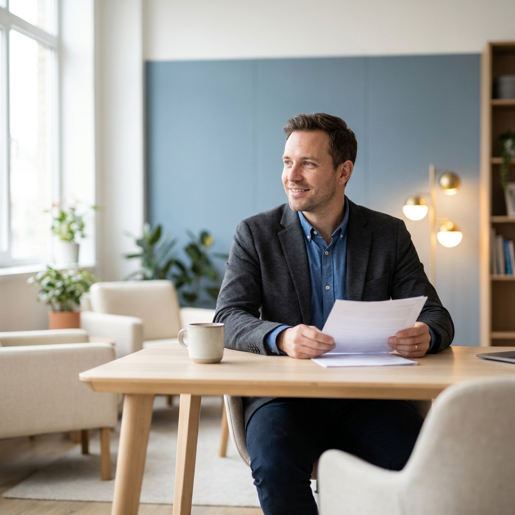Man thoughtfully reviewing clinical data about dutasteride sexual side effects risk at a modern desk Man thoughtfully reviewing clinical data about dutasteride sexual side effects risk at a modern desk