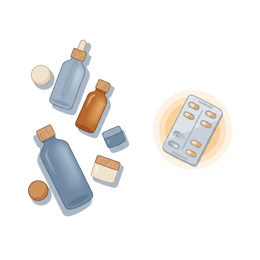 Illustration comparing buying hair loss ingredients separately vs combination capsule, showing cost and convenience difference Illustration comparing buying hair loss ingredients separately vs combination capsule, showing cost and convenience difference