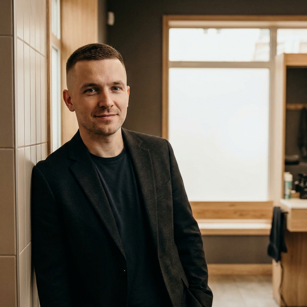 Confident man with well-styled thinning hair showcasing a modern men thinning hair hairstyle Confident man with well-styled thinning hair showcasing a modern men thinning hair hairstyle