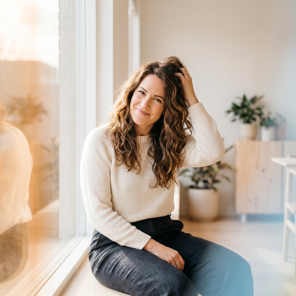 Confident woman with healthy hair, representing hair growth medicine for female options