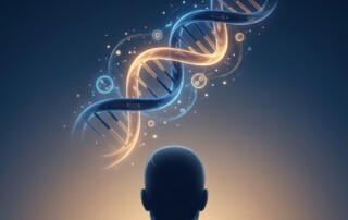 Abstract molecular illustration representing dutasteride vs finasteride enzyme science for hair health